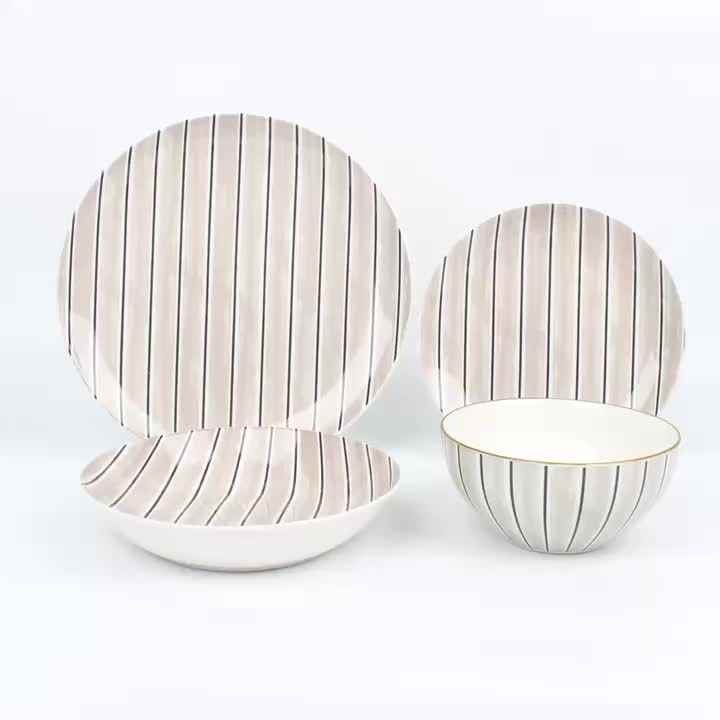 Ceramic Dishes Luxury Porcelain Plate Set for Summer Party Dinner Set  Dinnerware Set Plate Ceramic