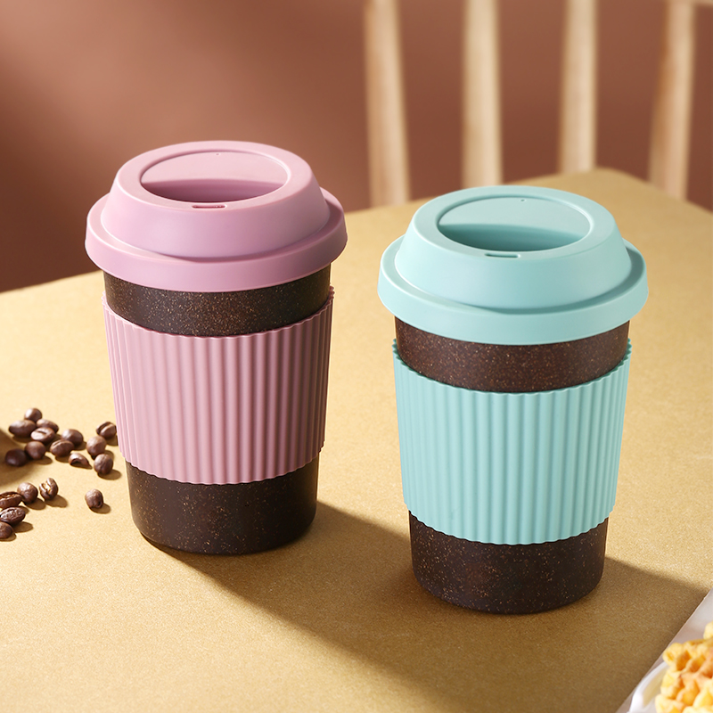 BL202262-300ML10OZ Natural Eco, оптовая продажа, Регулируемая Белая многоразовая переработанная биоразлагаемая чашка для кофе, кружка для путешествий