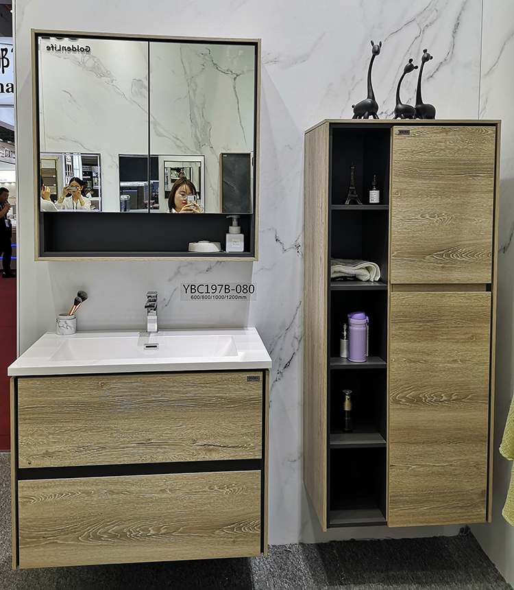 MDF modern washroom sink cabinet bathroom wall vanity cabinet set