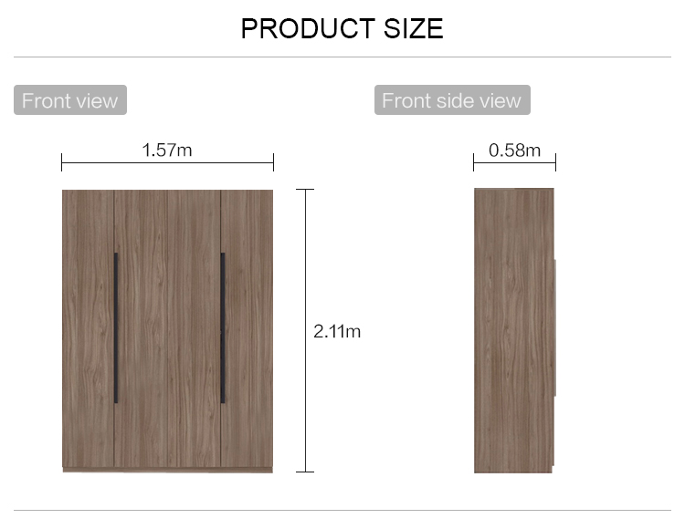 Linsy Home Modern Simple Bedroom Room Home Standing Cabinet Four Door Wooden Wardrobe