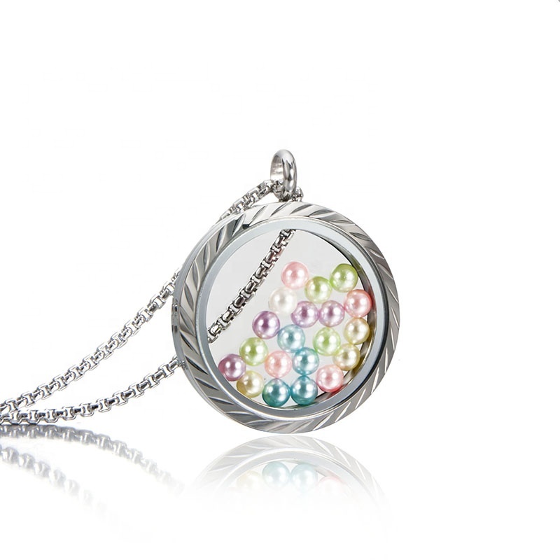 30 мм круглый фото памяти медальон резьба декоративный узор стекло кулон