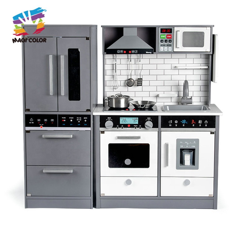 Оптовая продажа светом и звуком деревянная игрушка кухня с холодильник W10C493C