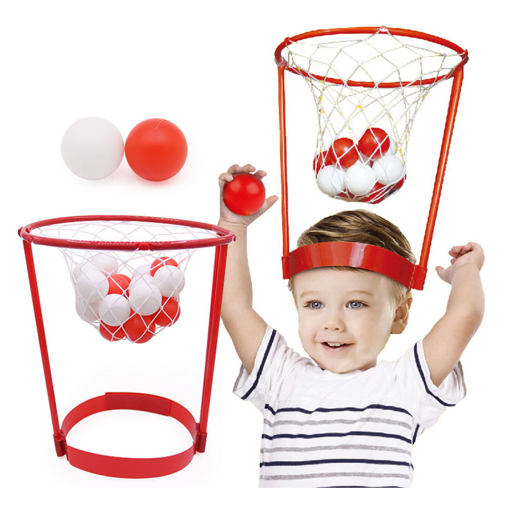 Детские спортивные игрушки на открытом воздухе, повязка на голову, баскетбольный обруч, мини-корзина для головы
