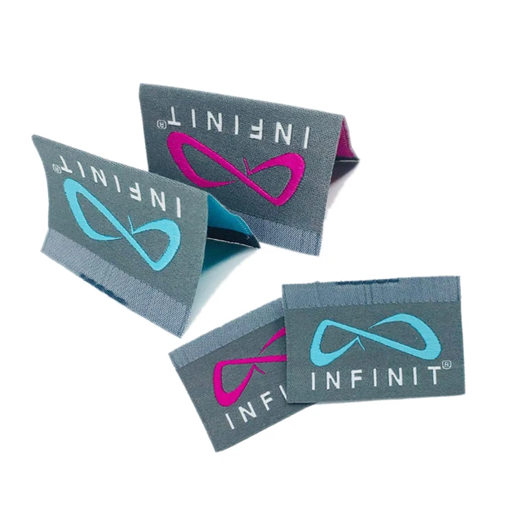 Производитель текстильных этикеток высокой плотности, логотип на заказ, термопечать Centerfold, тканые этикетки