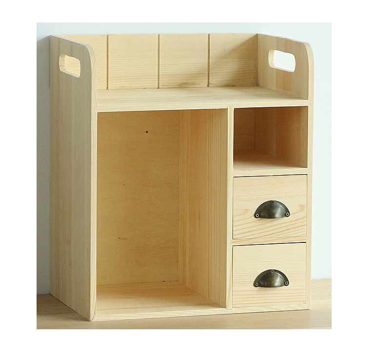 Творческий рабочего офиса ящик для хранения твердой древесины спальня sundry полки офис стол Отделка Коробка