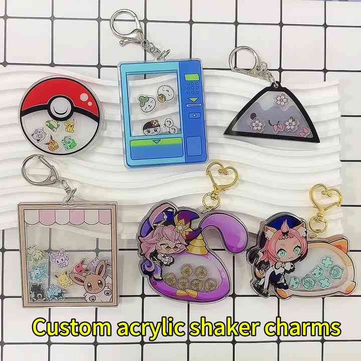 Personalized Custom Drift Bottle Printed Acrylic Charms Shaker Charms Three  Layer Transparent Acrylic Shaker Keychain