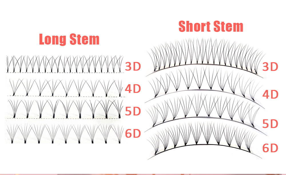 Eyelash Extension Loose Premade Fans Sharp Long Stem Promade Loose Volume 3D 5D 6D 10D 14D Loose Fans