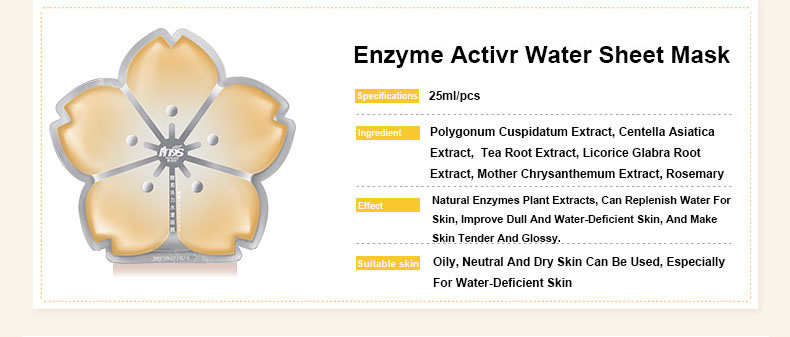 OEM Promasks Natural Organic Skin Care Enzyme Active Water facial Sheet Mask