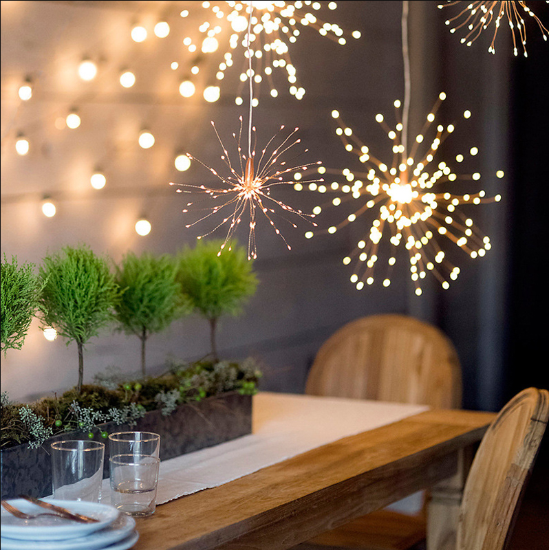 Fireworks Remote Control Battery Powered Lamp String lights For Garden Decoration Bouquet LED String Christmas Festival lamp
