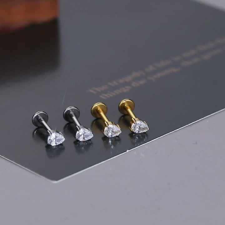 Implant Grade 16G Titanium Internally Threaded Lip Stud Labret