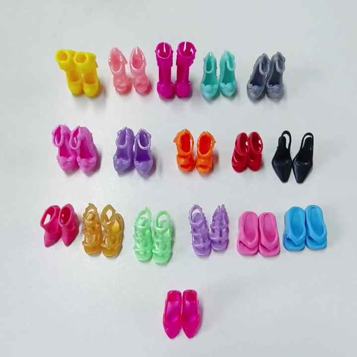 10 pcs/set Mini Shoes for Barbi Joint Girl Doll Toys Fashion Shoe