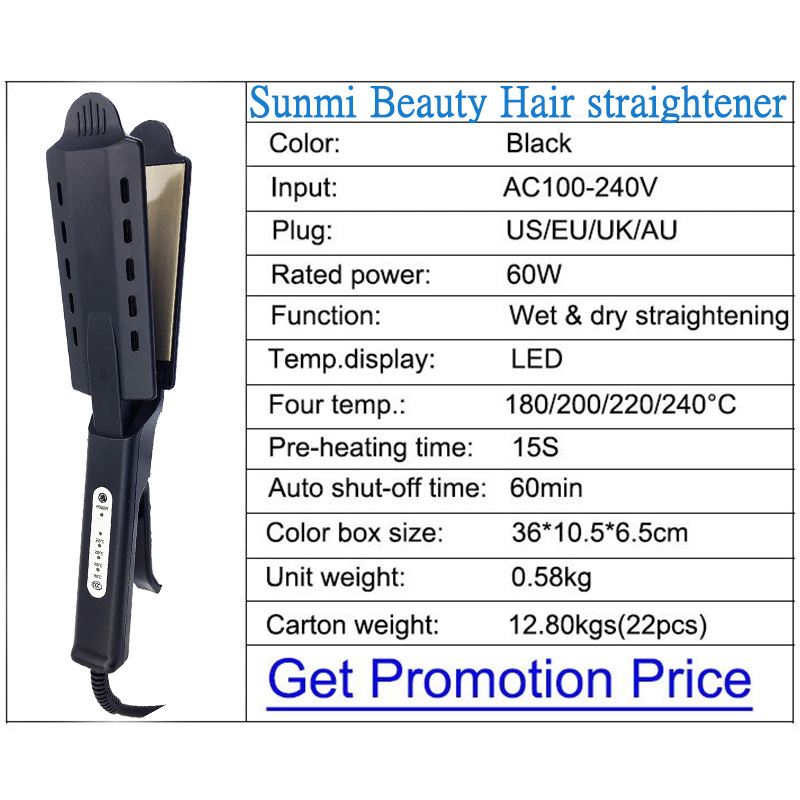 Wholesale Private Label Black Salon Wet Dry Titanium Ceramic Tourmaline Ionic Flat Iron Steam Hair Straightener Online