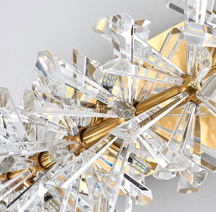 New design art square crystal goldene wall lamp  wandleuchte for living room bedroom