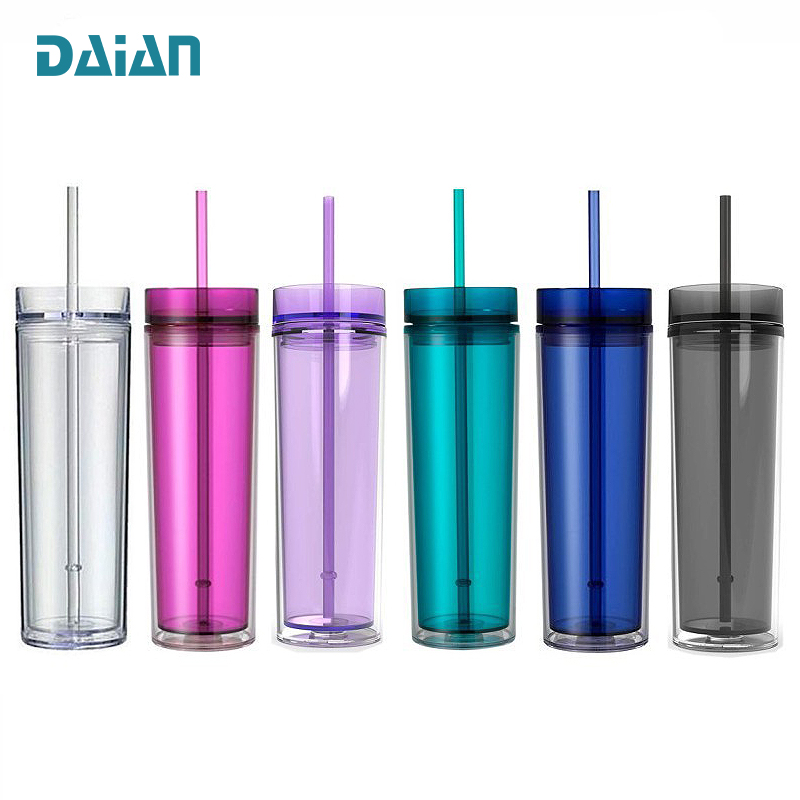 Совершенно новый прямой Sup с соломинкой без БФА, тонкий стакан с изолированным покрытием