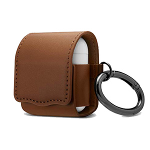 Retro portable magnetic closure premium leather protective case for airpods pro