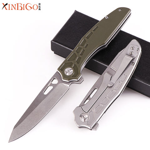 xinbigo高硬度8cr14不锈钢户外折叠袖刀战术刀带夹