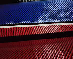 3k 200g 1米宽度定制长度斜纹蓝色凯夫拉碳纤维混合织物,用于航空汽车