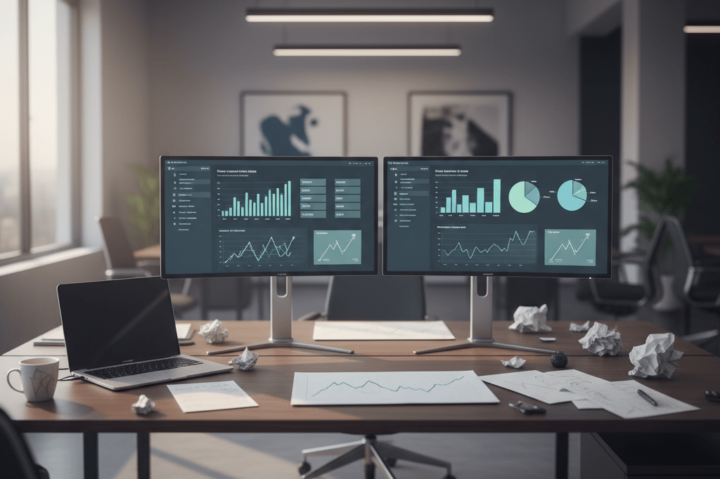 Wide-angle view of a desk with payment-related items under natural light, representing trust issues in financial operations