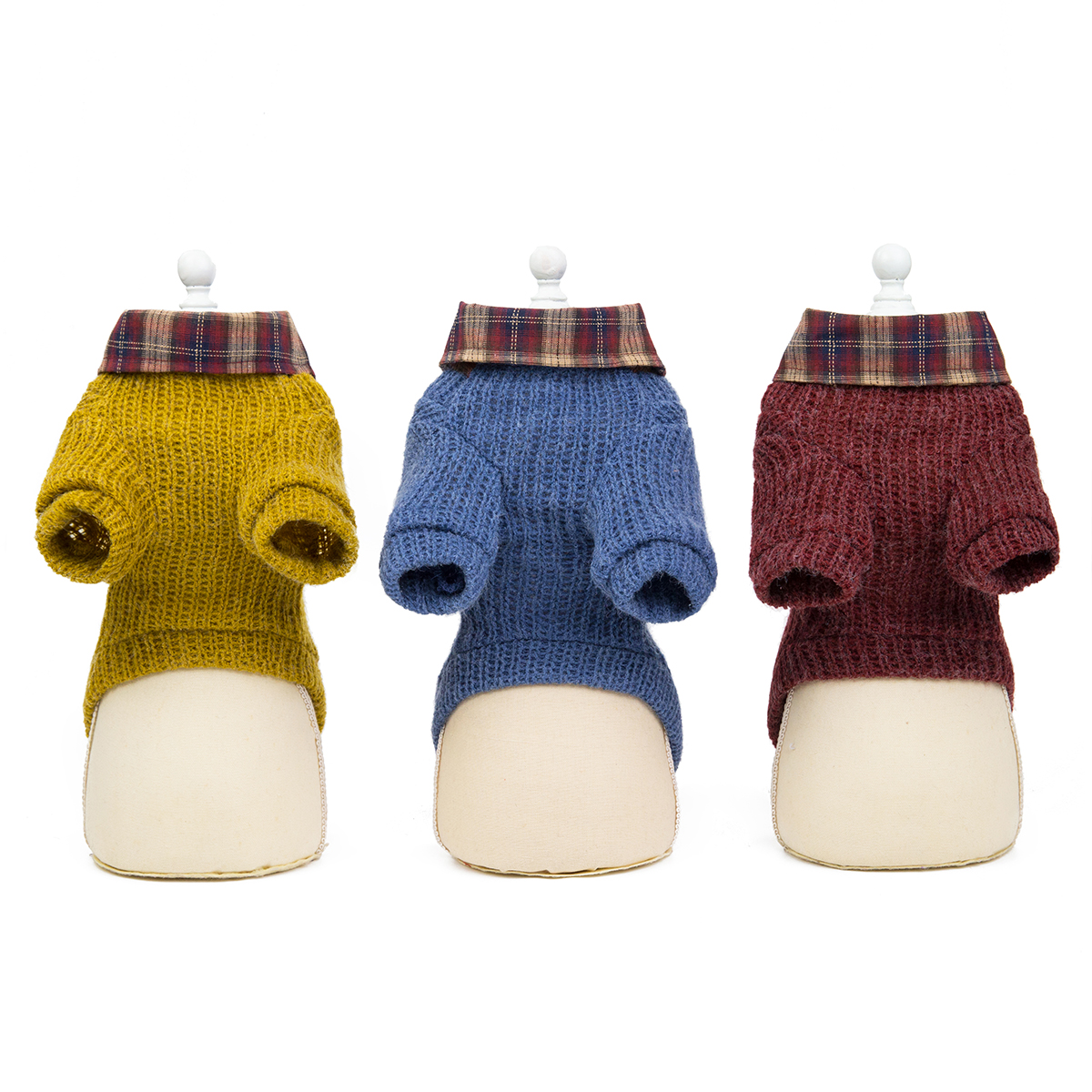 British Campus Style Pet Coat Fashionable Autumn Winter Dog Apparel Pet Accessories Lapel Plaid Dog Sweater