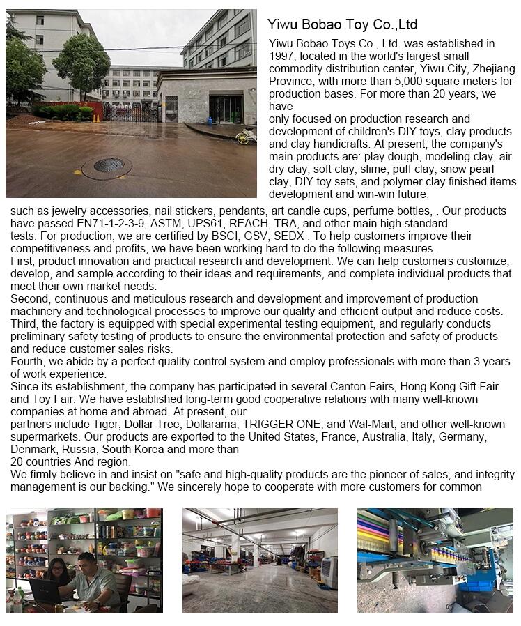 Yiwu Bobao  130g 5colors School Stationery DIY Polymer Clay, Modeling Clay, Clay hand print footprint non-toxic clay kit toys