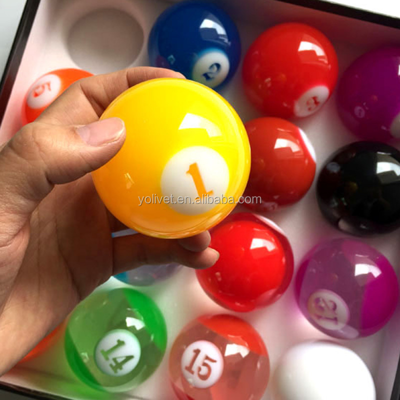 ビリヤードボール　透明 Xmlivetコンプリートセット透明カラフルビリヤードボール57.25mm