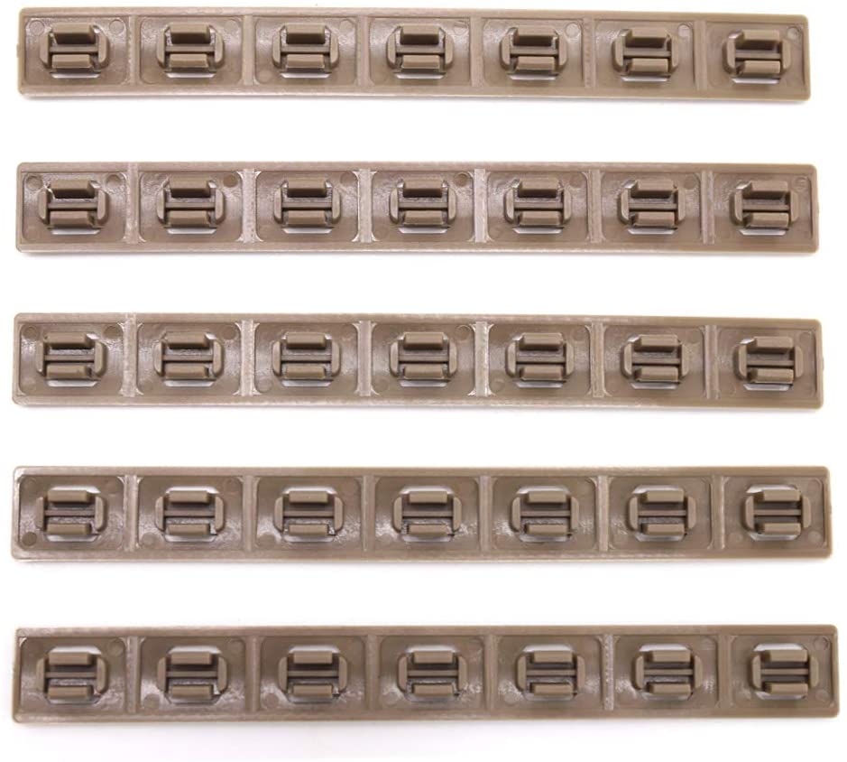Trirock 5-pack TAN/FDE Heat Resistant Non-slip Handguard Protector Rubber Rail Cover Fits Mlok Cutout Picatinny Rail