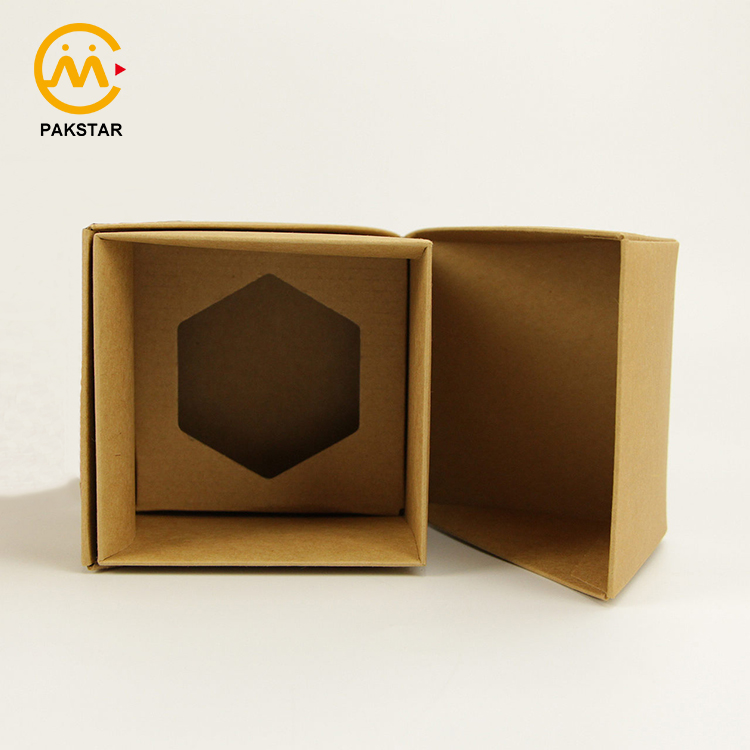 Custom print recycled bottle jar gift packaging rigid Kraft paper box for candle