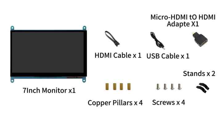 7 Inch Raspberry Pi Display - 1024x600 IPS Touch Screen