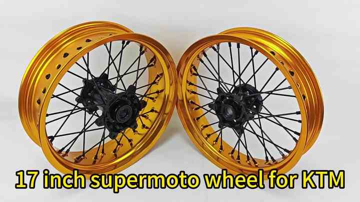 Supermotard YZ Moto125ゴールドリムブラックCNCハブオートバイ