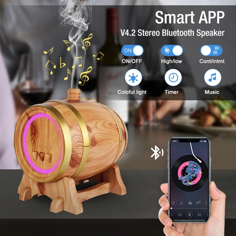 Новый дизайн Смарт-Удаленное управление с помощью приложения ультразвуковой Арома музыка увлажнитель диффузор для эфирных масел с воспроизведением музыки