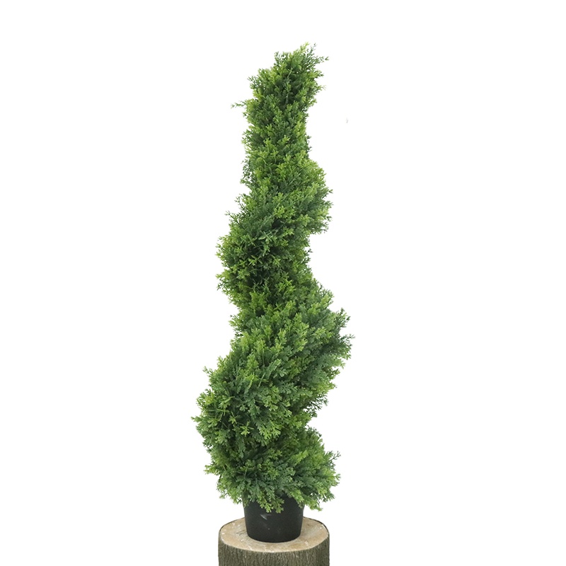 Искусственный кипарис спираль деревья со стальной трубы багажник с защитой от ультрафиолетового излучения, для использования на открытом воздухе украшения сада
