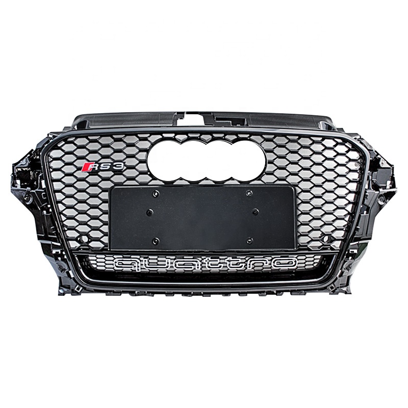 ABS Plastic Car Bumper Grille for RS3 A3 ABS Black Bumper Grill S3 8V 13-16 ABS Plastic Car Bumper Grille for RS3 A3 ABS Black Bumper Grill S3 8V 13-16