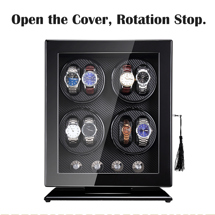 Watch display stand with lock 8 watches winding system wooden big watch winder box automatic