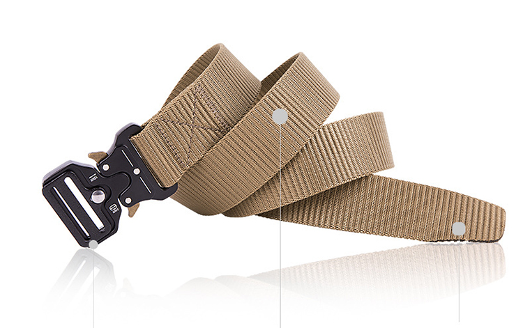 Tactical Belt Men's Nylon Fabric Outdoor Combat Metal Buckle Woven Belt Hunting Hiking Sports Fabric Belt
