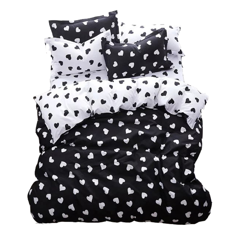 Лидер продаж, Комплект постельного белья из 100% полиэстера с принтом в виде сердца, Комплект постельного белья из четырех предметов