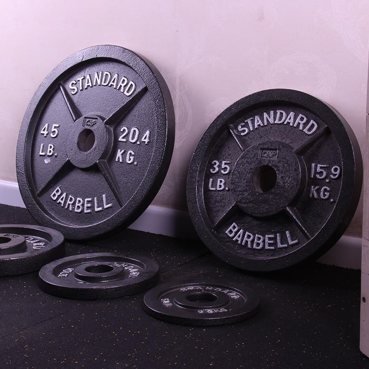 Gym Fitness equipment kg lb lbs Cast Iron barbell free Weight bumper Plates set
