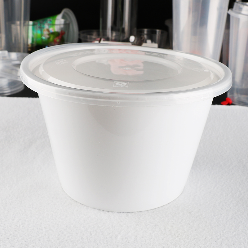 1750ml 62oz молочно-белые круглые PP пластиковые попкорн ведра с крышкой 200 шт каждая коробка
