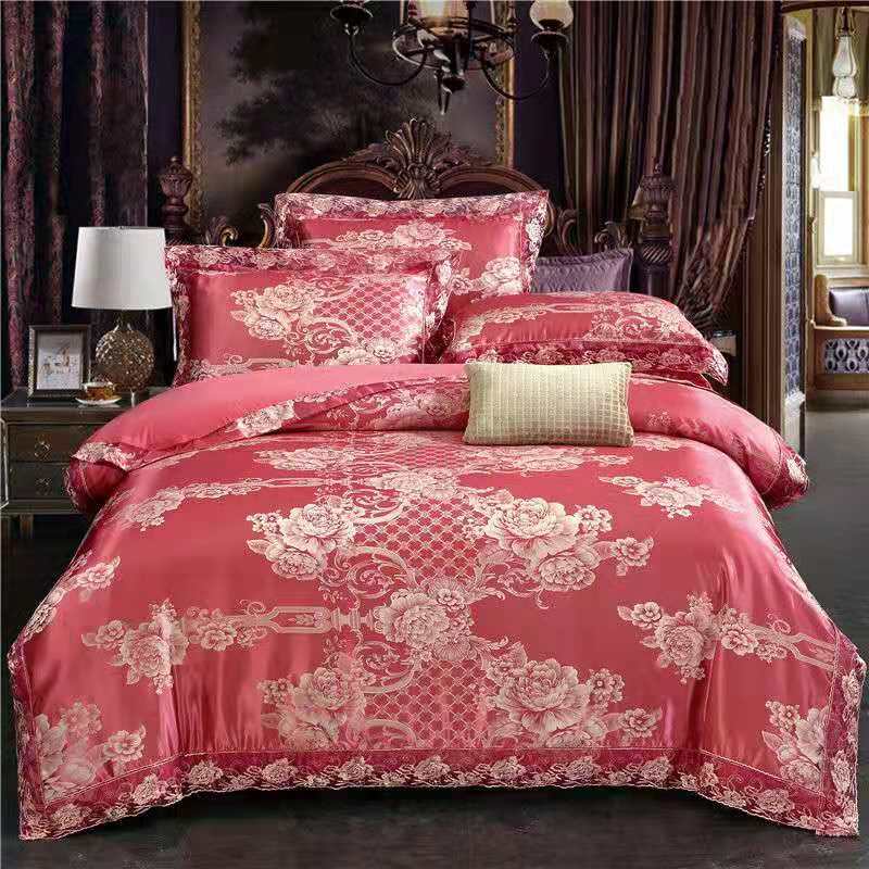 4-piece Tradition collection, Duvet Set, Sateen Weave with Jacquard,  Queen/king bedding sets