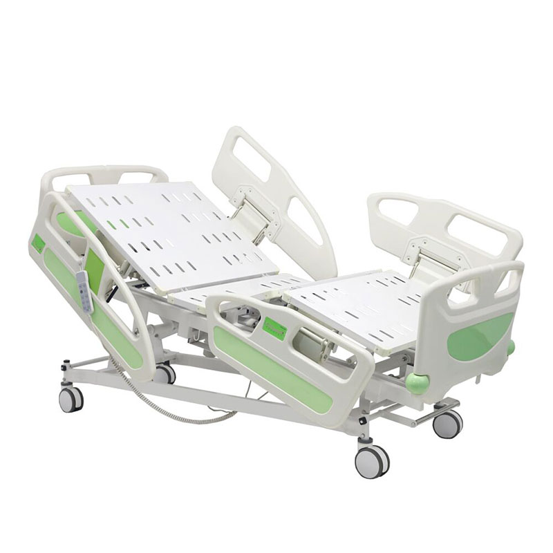 MY-R004A China manufacturer adjustable height moving patient bed electric 3 functions hospital bed with I.V. pole