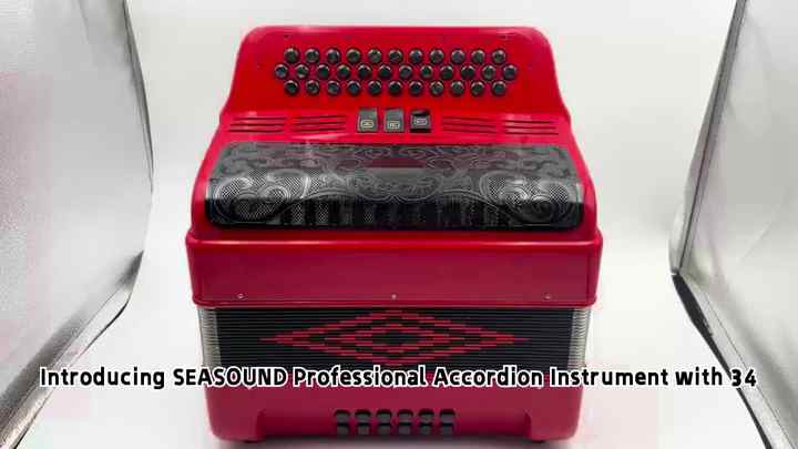 SEASOUND Professional Diatonic Button Accordion - 34 Buttons, 12