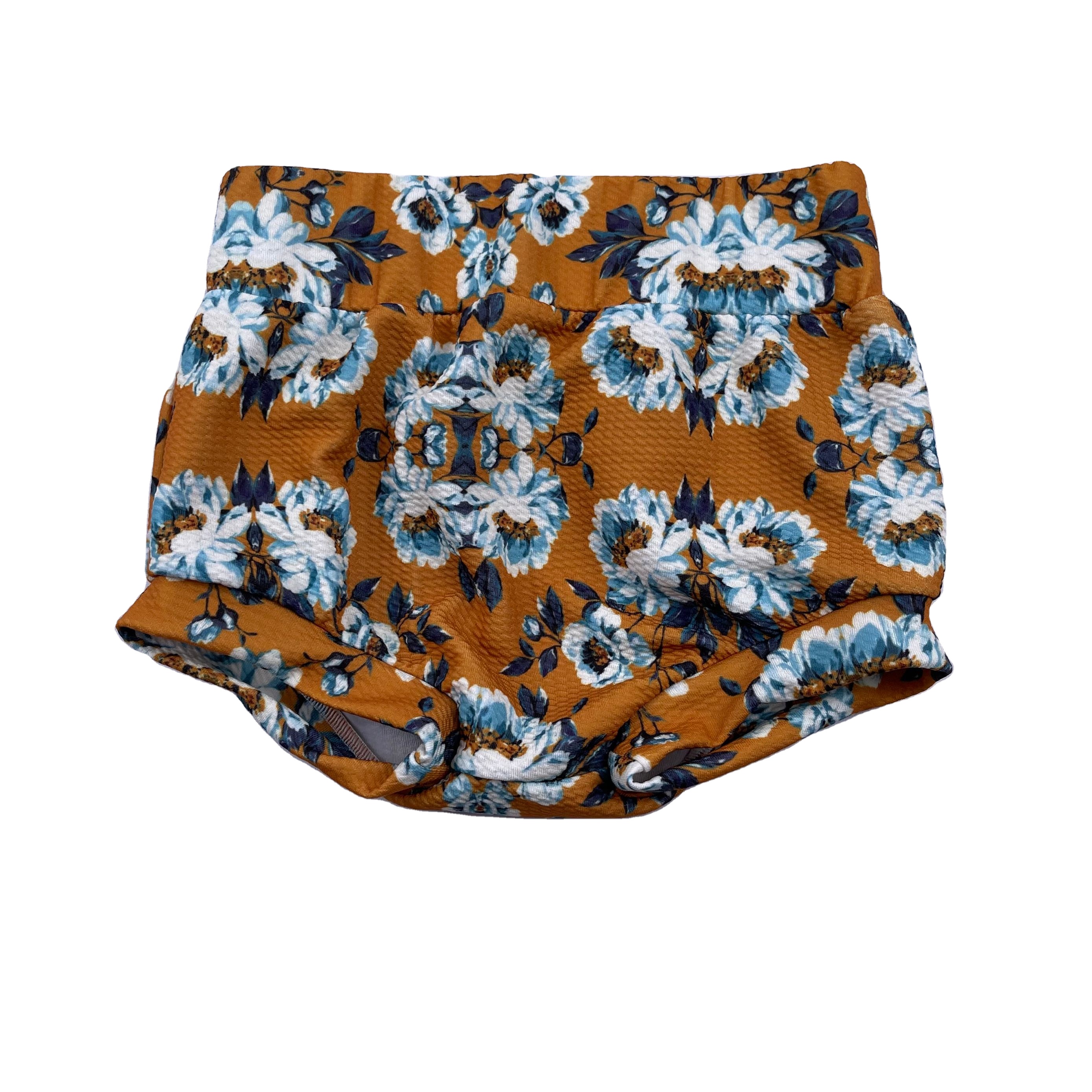 Шаровары из ткани с завышенной талией lz2021для младенцев и малышей, детское нижнее белье, желтые бамперы с цветочным принтом