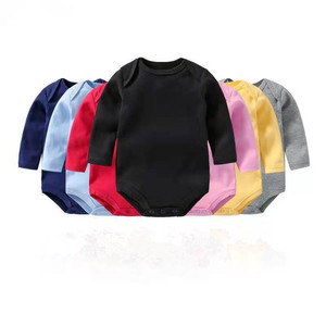 High quality long sleeve newborn baby clothes girl boy romper baby romper blank