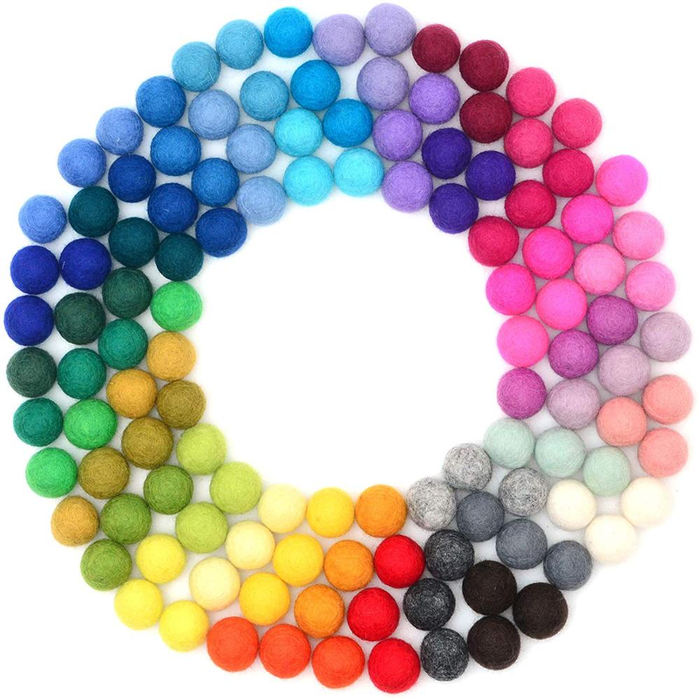 Elegir Colores Pom Pom bolas 100/% lana de fieltro tamaño 2 cm granos Vivero Craft Supplies