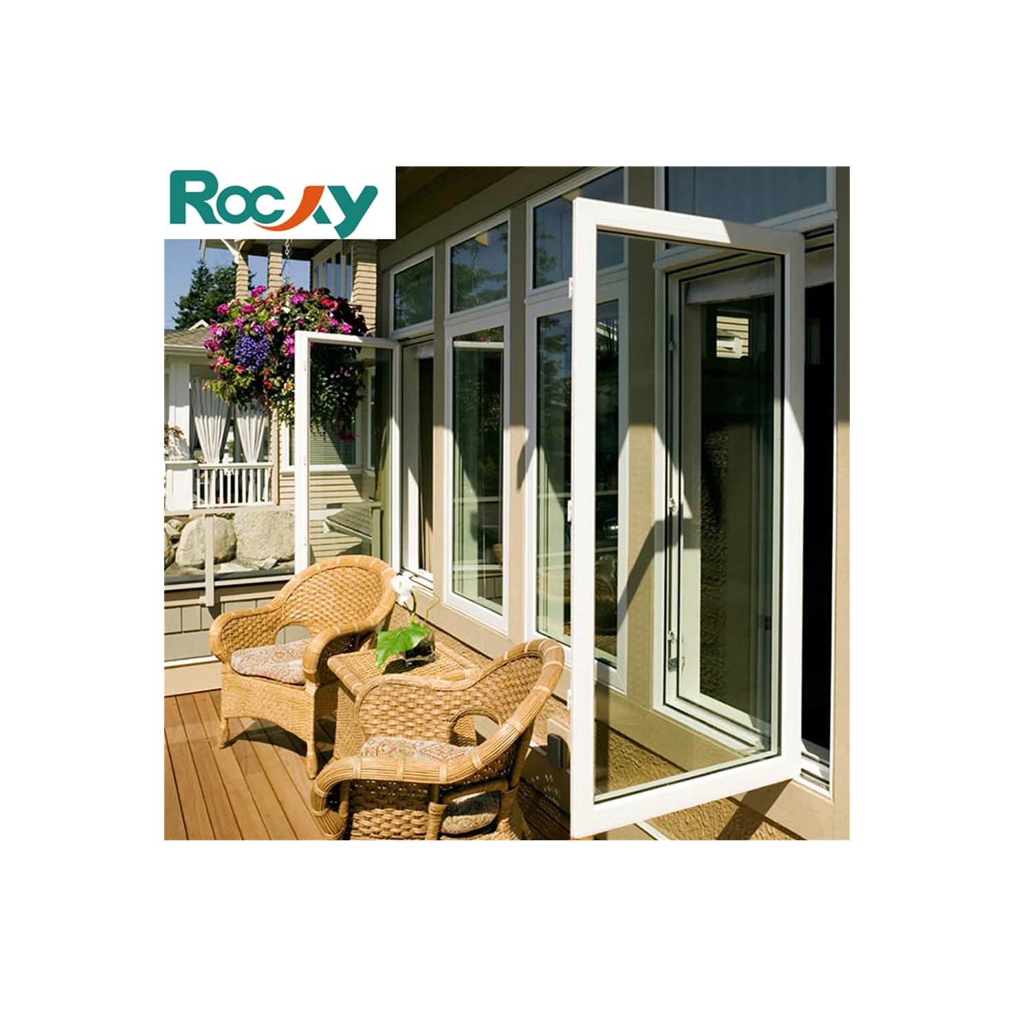 Swing opening aluminium profile doors and pvc windows double glass casement window
