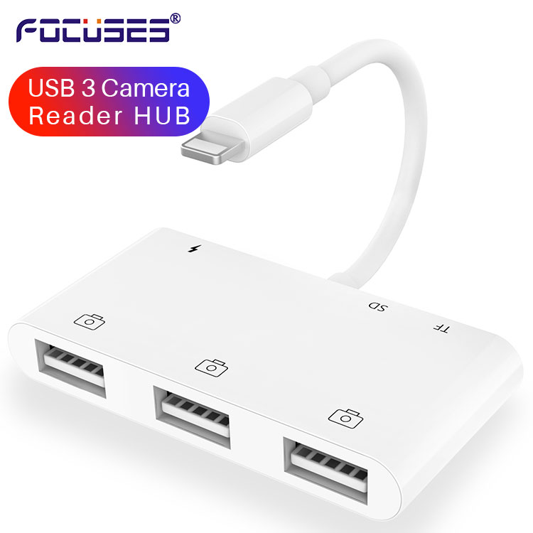 Адаптер для мобильного телефона 6 в 1 для освещения USB OTG 3 адаптер для камеры USB концентратор кардридер для камеры Соединительный аудиокабель для iPhone 12