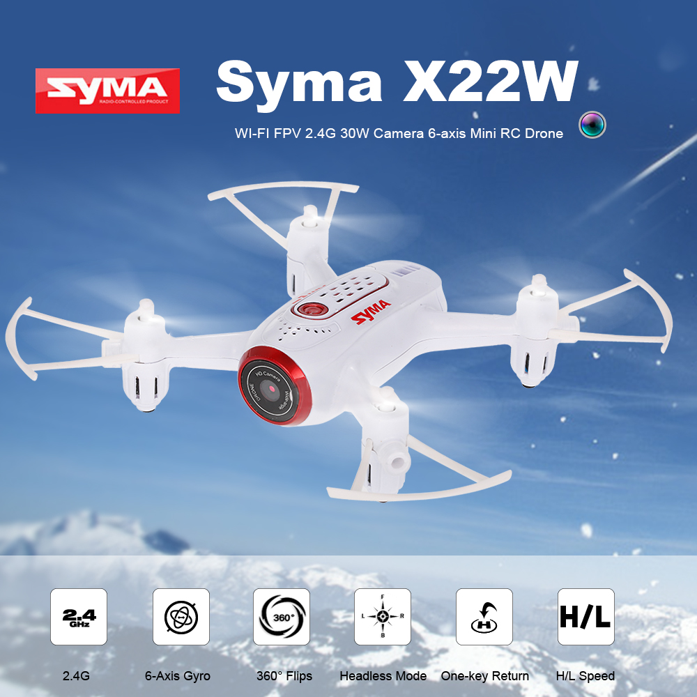 SYMA X22W Mini Drone With HD Camera, Wifi FPV, App Control
