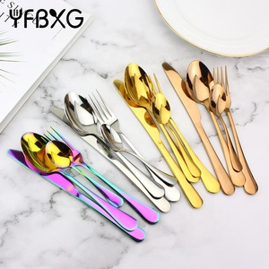 Christmas promotion hot item classic bestek wedding gold stainless steel cutlery set