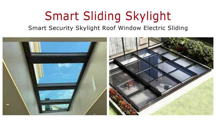 Electric Window Railing Sliding Skylight Aluminum Alloy Railing Electric Remote-Controlled ...