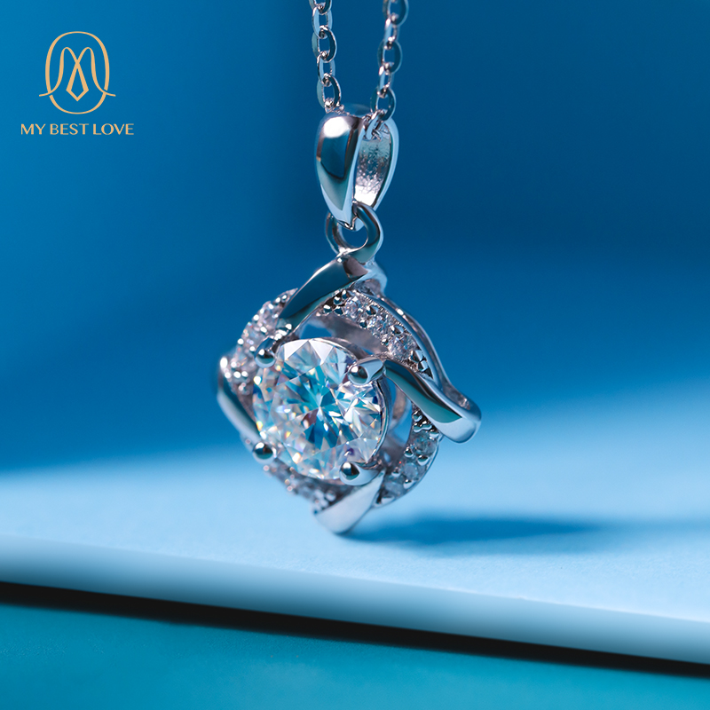 Pure 18K Platinum Custom Jewelry Women Choker Necklace Moissanite Diamond Pendant Necklace Set