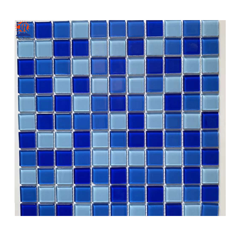 Good price 30X30cm blue Glass mosaic for swimming pool tiles
